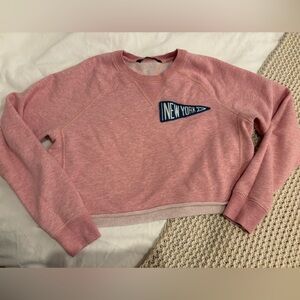 Abercrombie & Fitch Pink Crew Neck Sweater Cropped